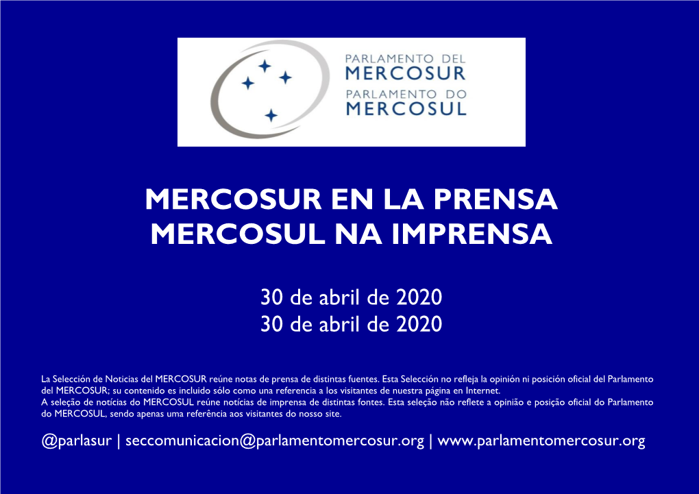 Mercosur En La Prensa Mercosul Na Imprensa