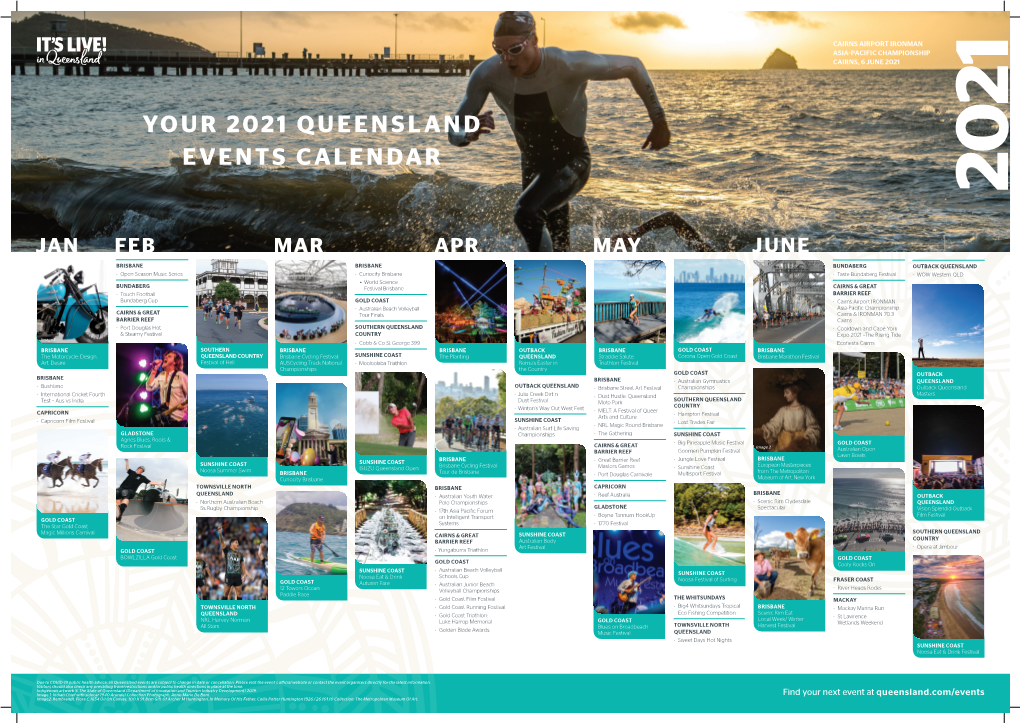 Your 2021 Queensland Events Calendar 2021