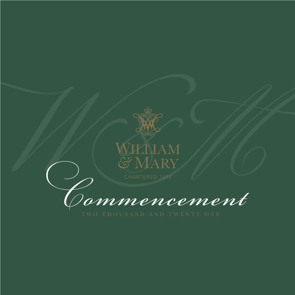 William & Mary 2021 Commencement Program