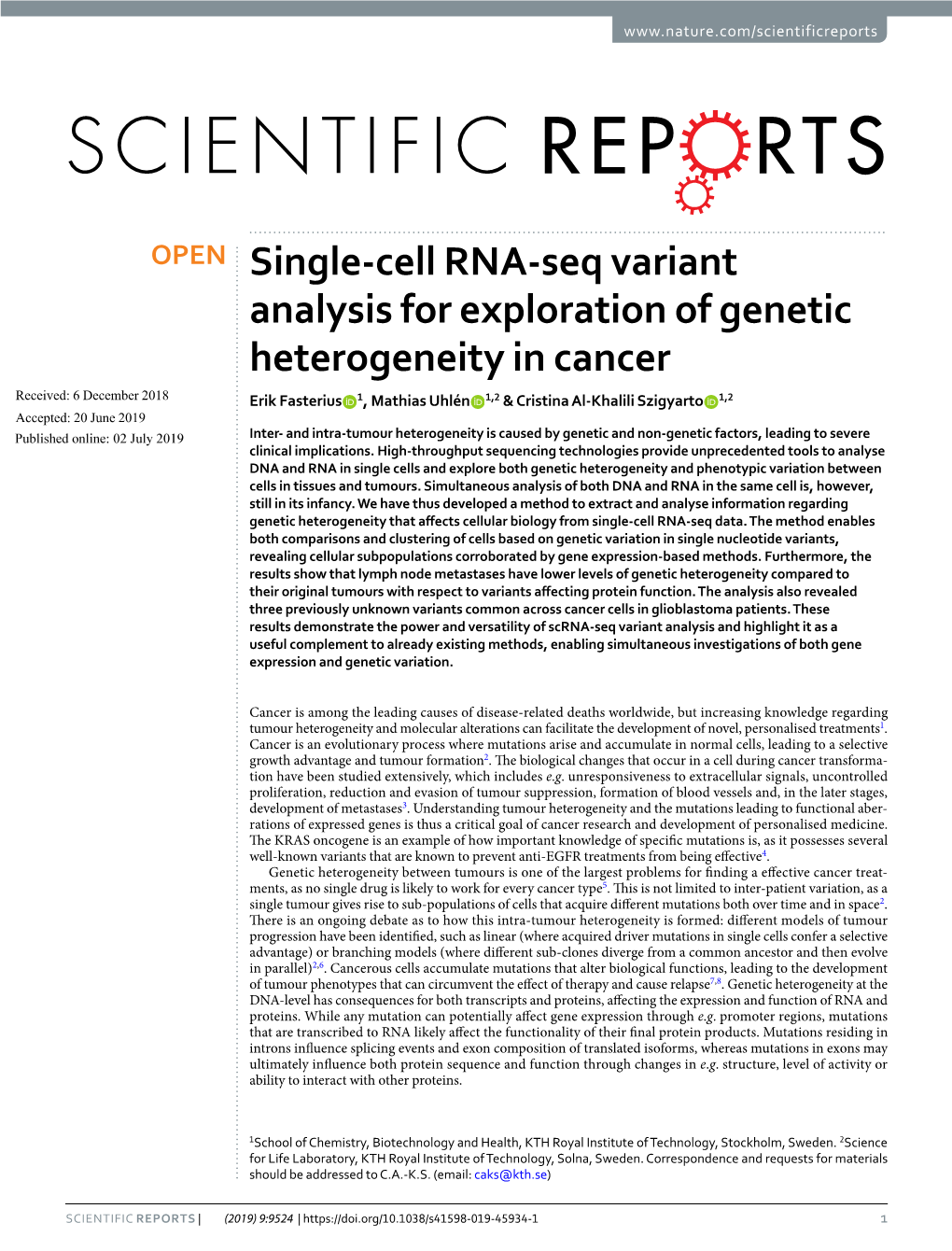 Single-Cell RNA-Seq Variant Analysis for Exploration of Genetic