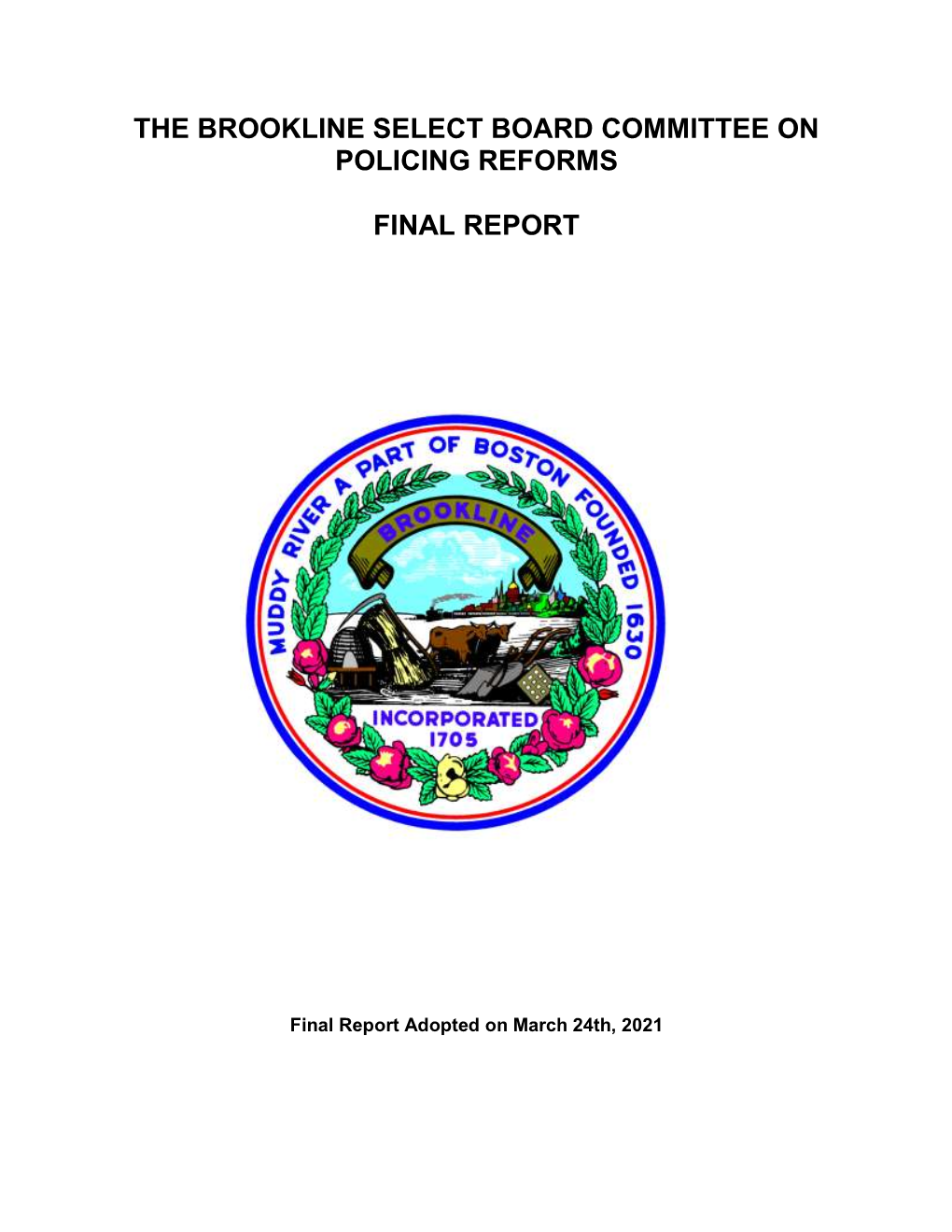 Final Report of the Committee on Policing Reforms
