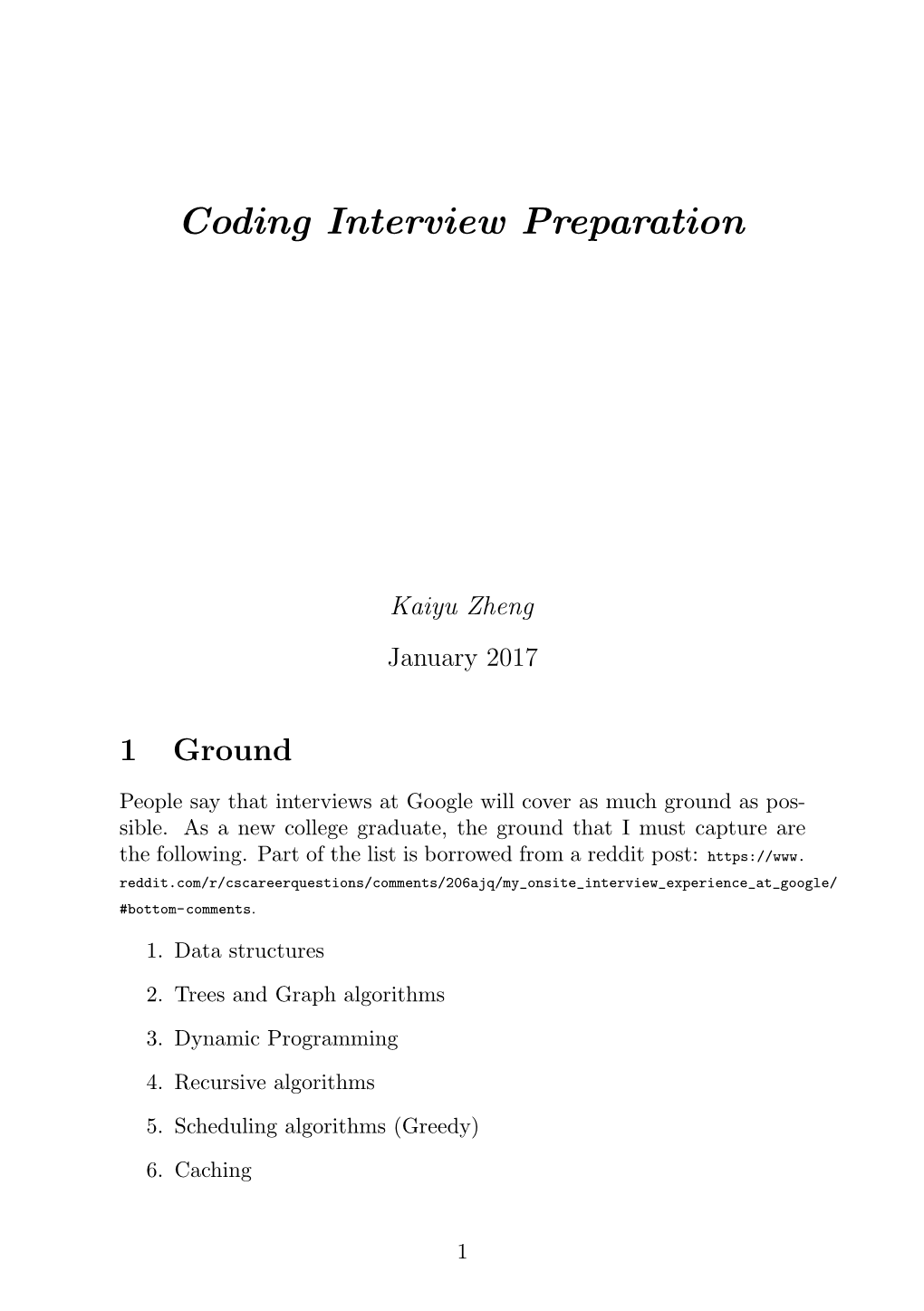 Coding Interview Preparation