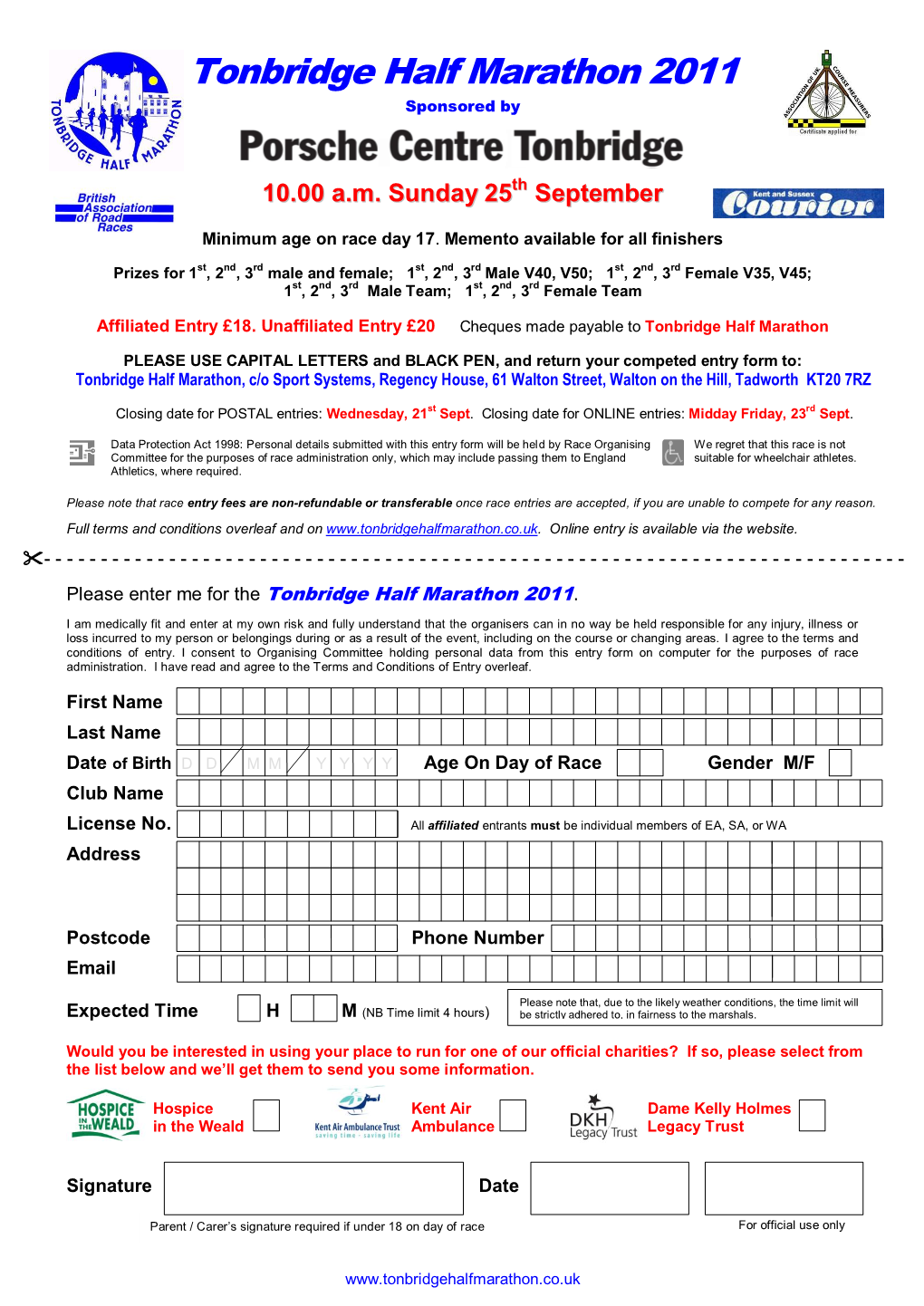 Race Entry Form