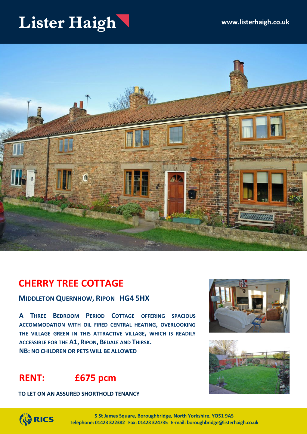 Cherry Tree Cottage Middleton Quernhow, Ripon Hg4 5Hx