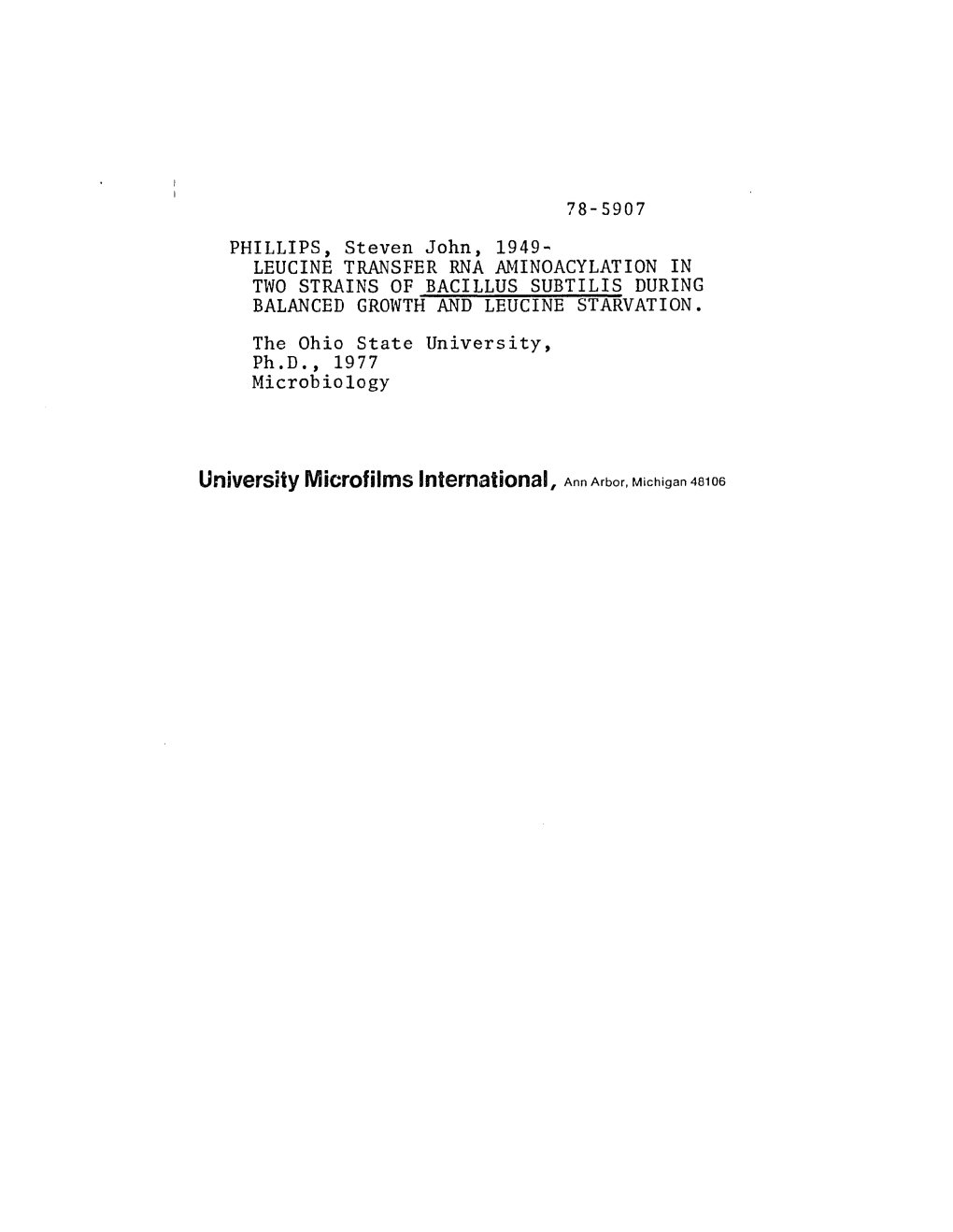 University Microfilms International, Ann a Rbor, M Ichig an 48106