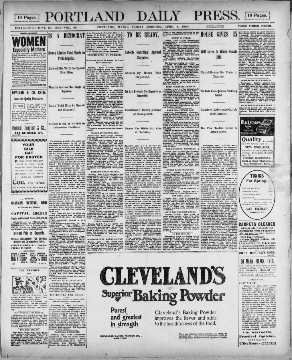 Portland Daily Press: April 6, 1900