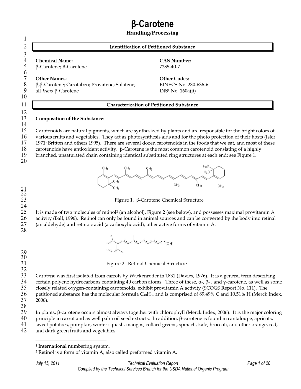 Beta Carotene from All 920 Dietary Sources