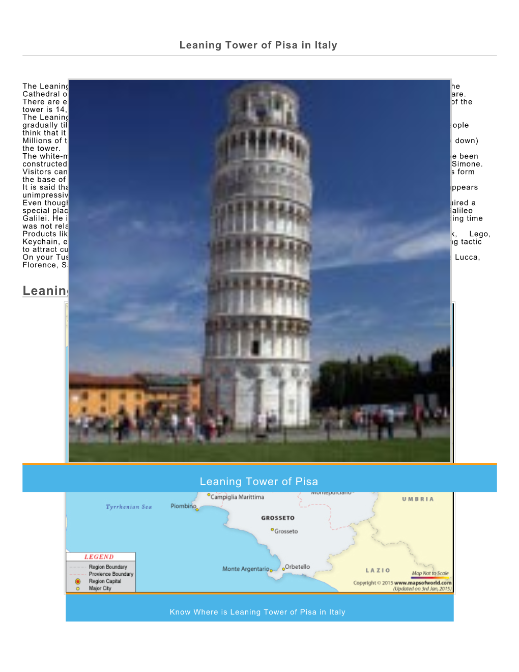 Leaning Tower of Pisa in Italy