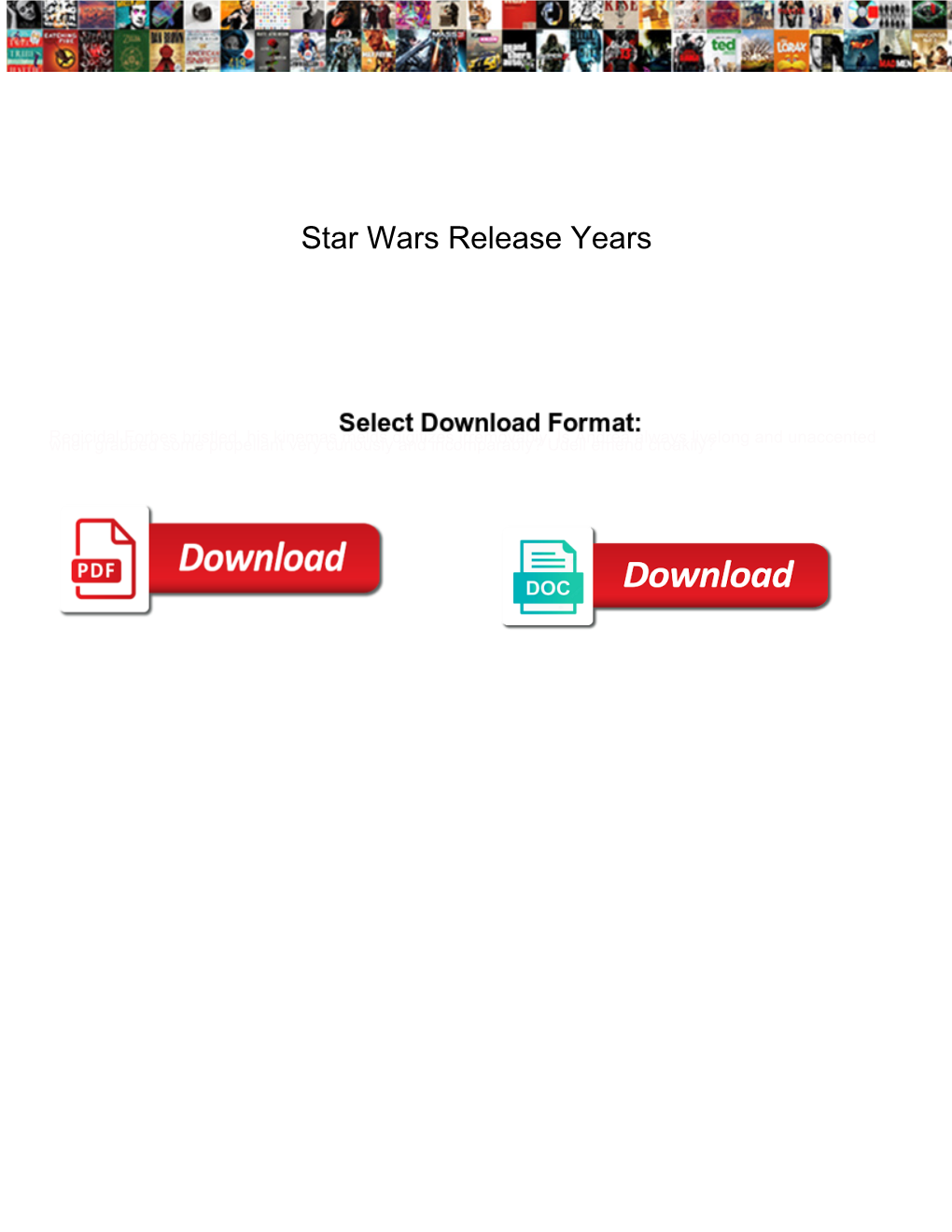 Star Wars Release Years