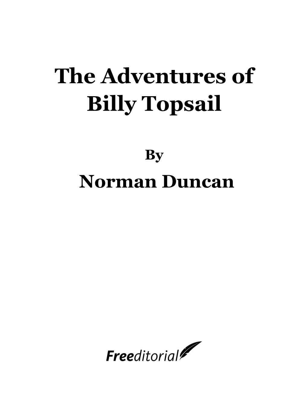 The Adventures of Billy Topsail