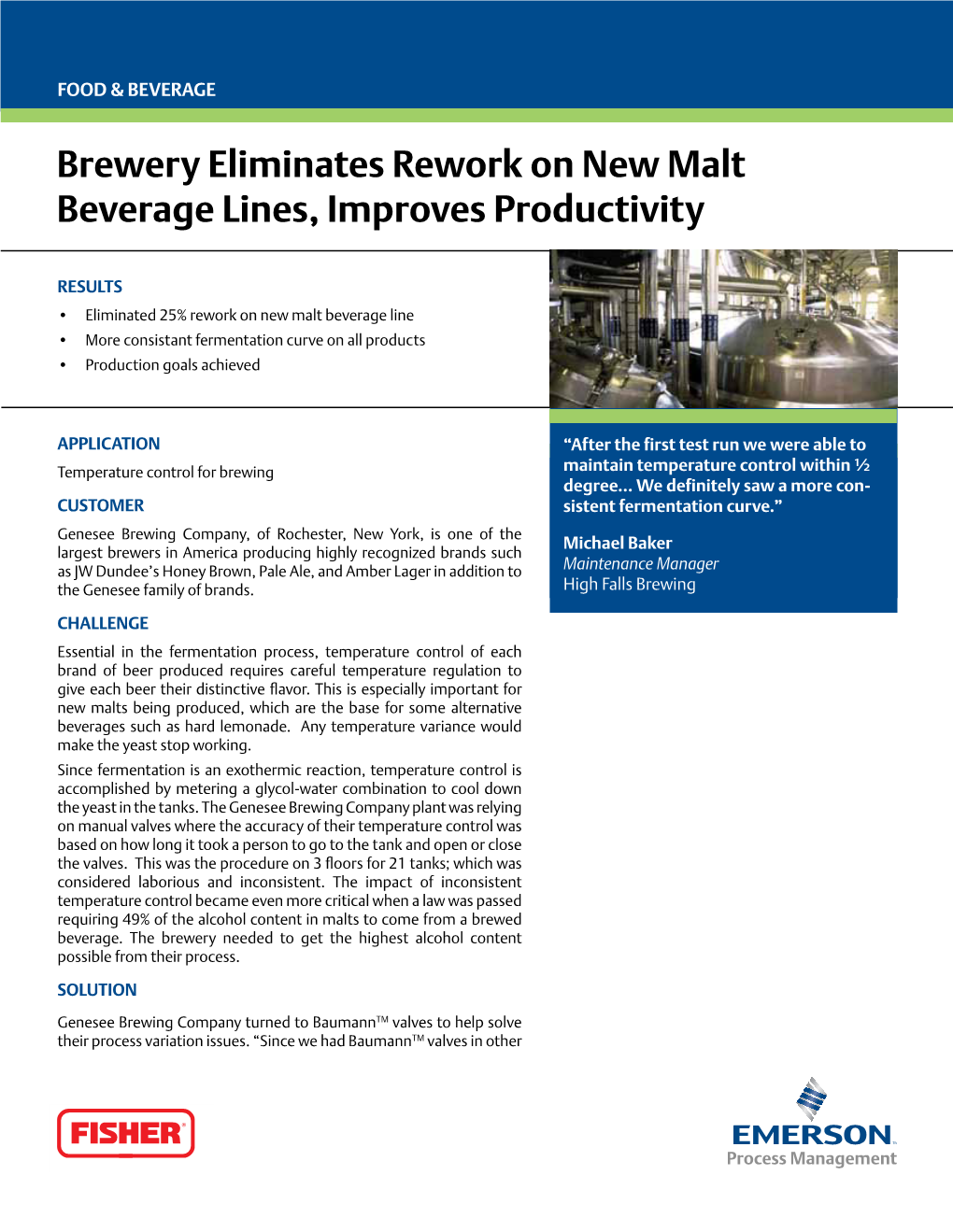 Brewery Eliminates Rework on New Malt Beverage Lines, Improves Productivity