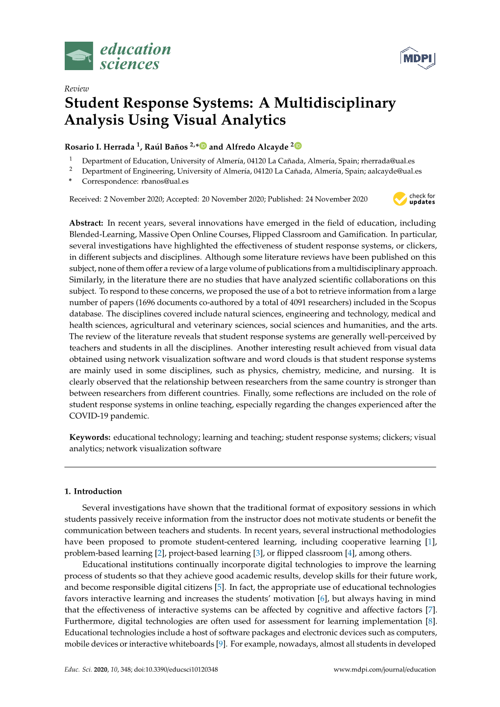 Student Response Systems: a Multidisciplinary Analysis Using Visual Analytics