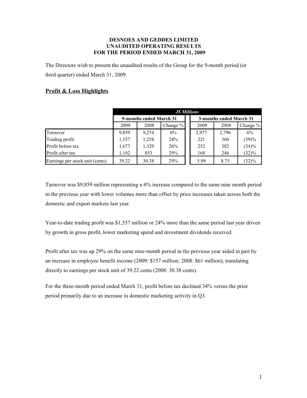 Desnoes and Geddes Limited