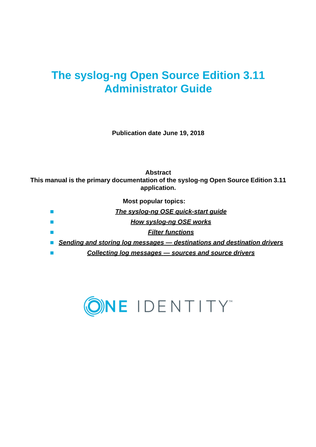 The Syslog-Ng Open Source Edition 3.11 Administrator Guide