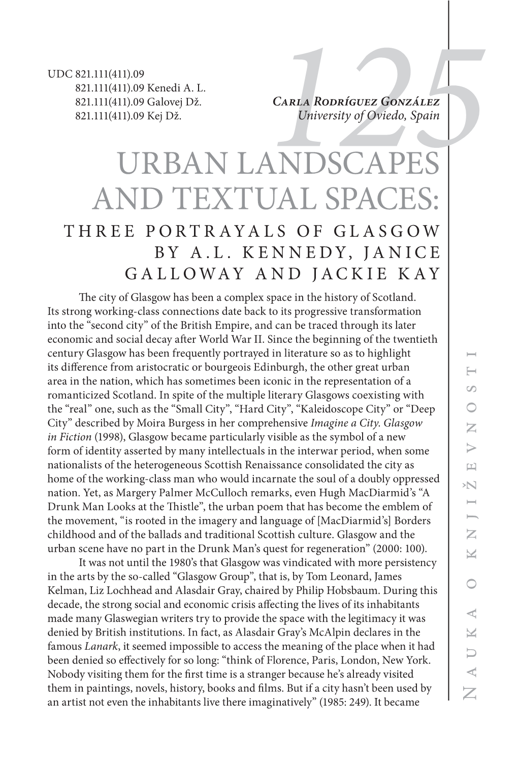 Urban Landscapes and Textual Spaces