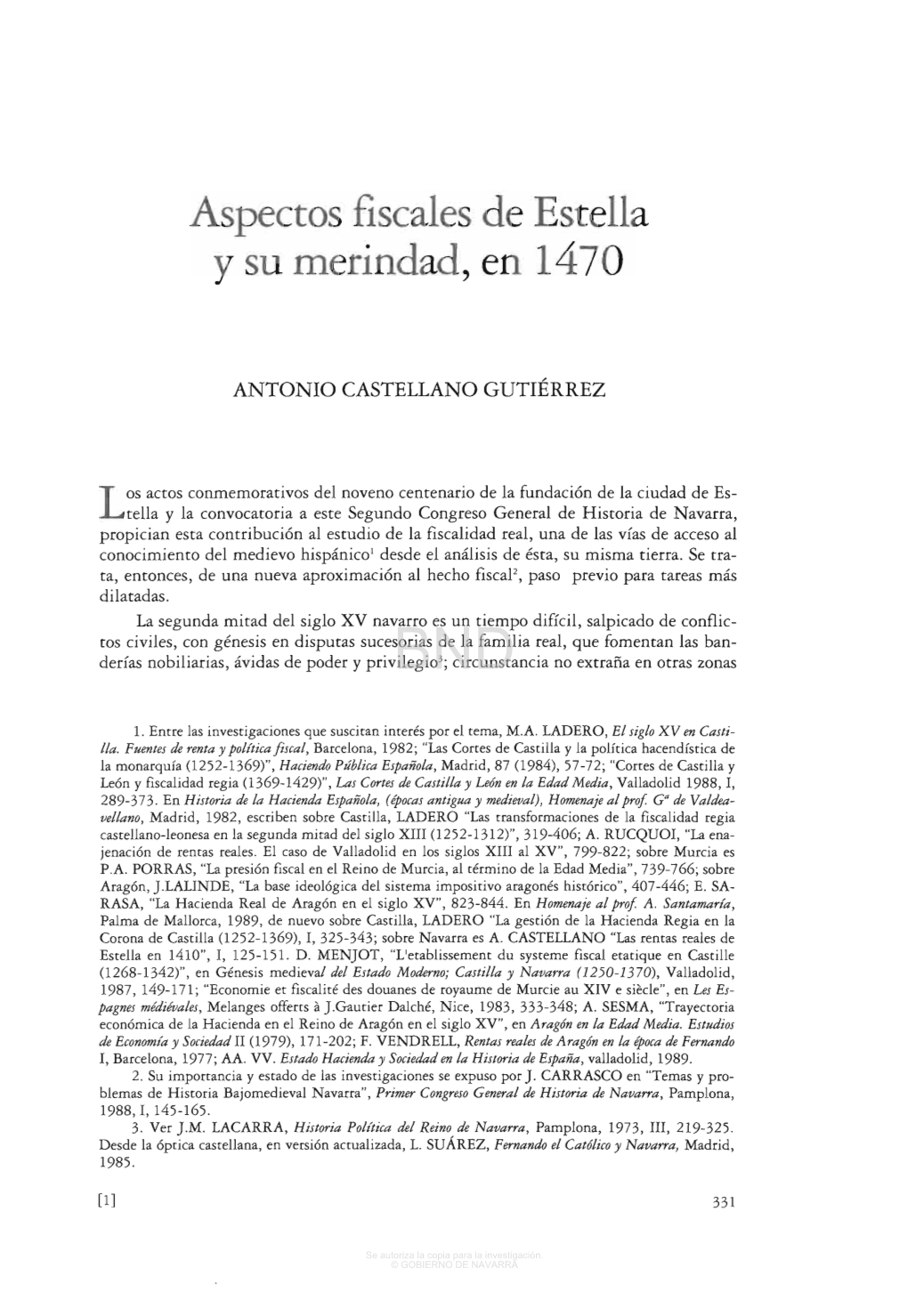 Aspectos Fiscales De Estella Y Su Merindad, En 1470