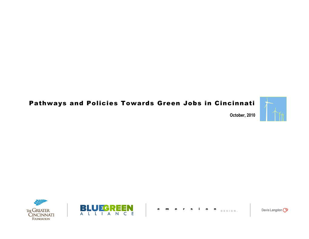 Pathways and Policies Towards Green Jobs in Cincinnati