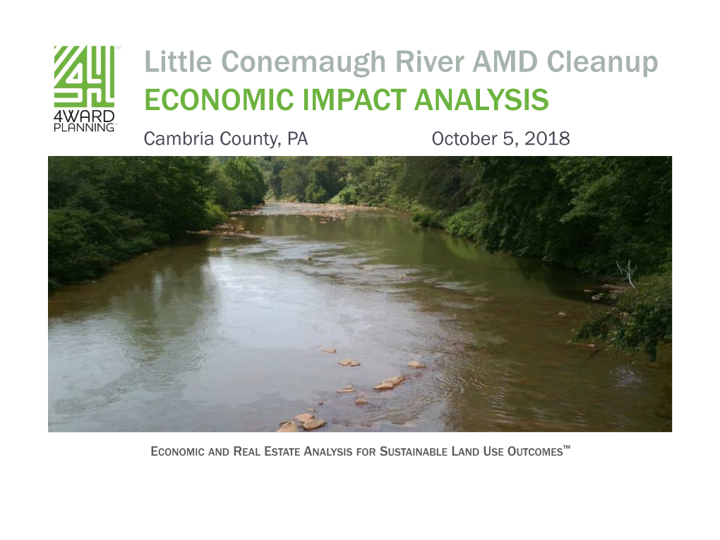 Little Conemaugh River AMD Cleanup ECONOMIC IMPACT ANALYSIS Cambria County, PA October 5, 2018