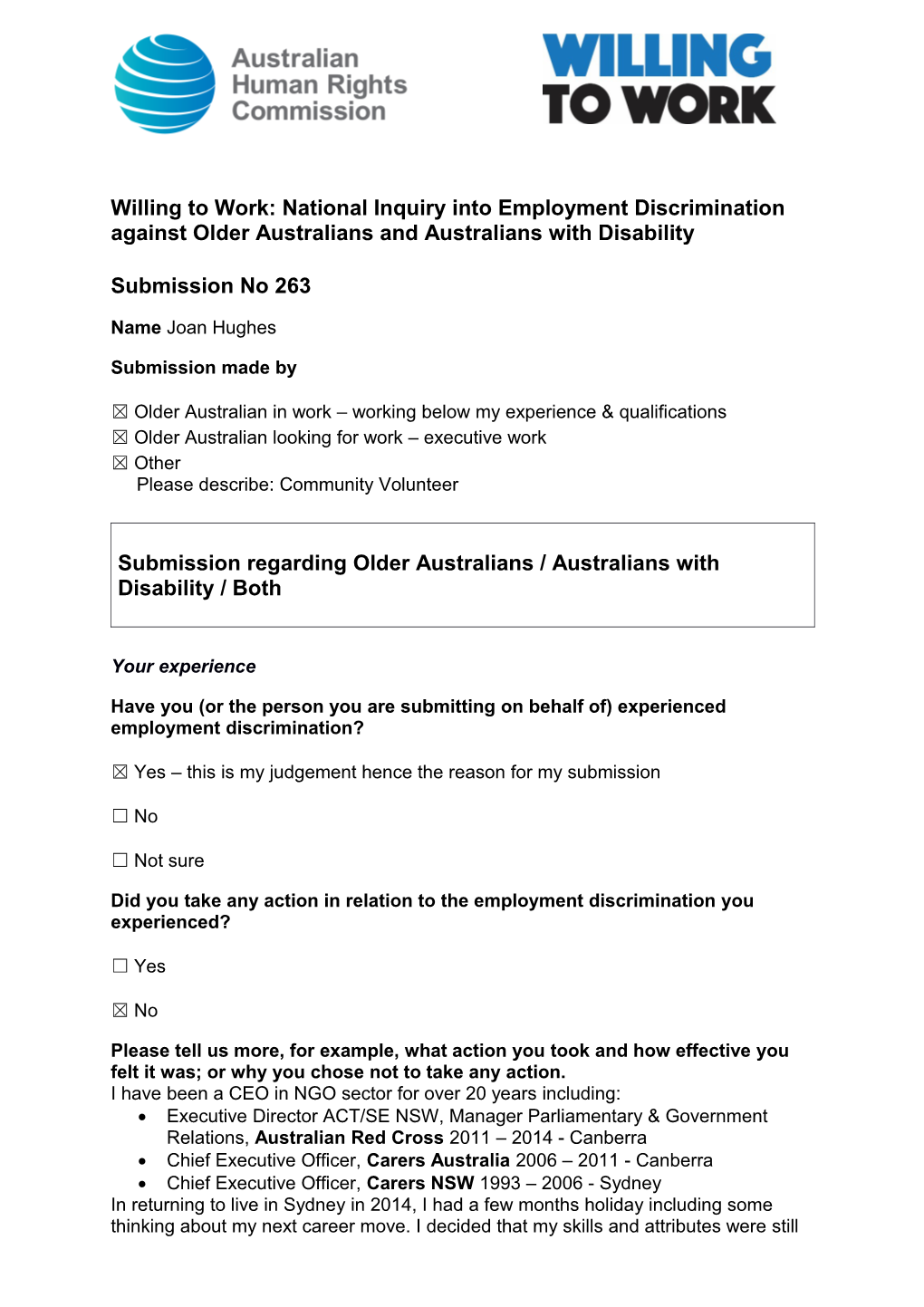 Willing to Work: National Inquiry Into Employment Discrimination Against Older Australians s4