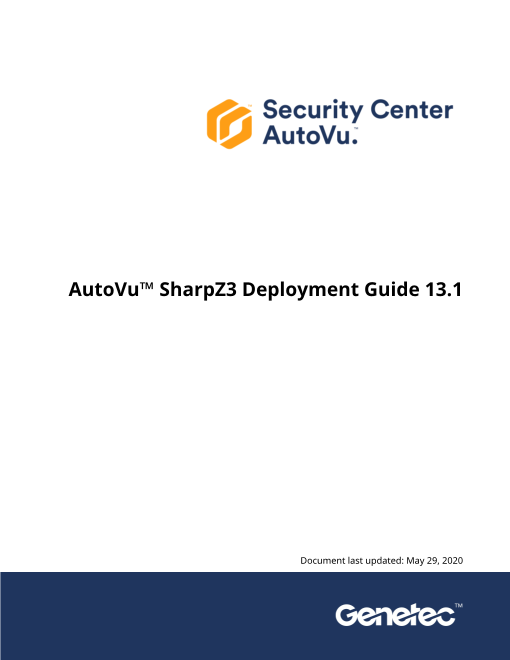Autovu™ Sharpz3 Deployment Guide 13.1