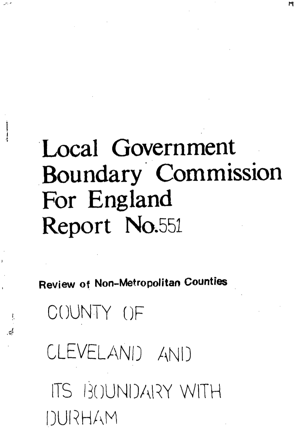 Local Government Boundary Commission for England Report No.551