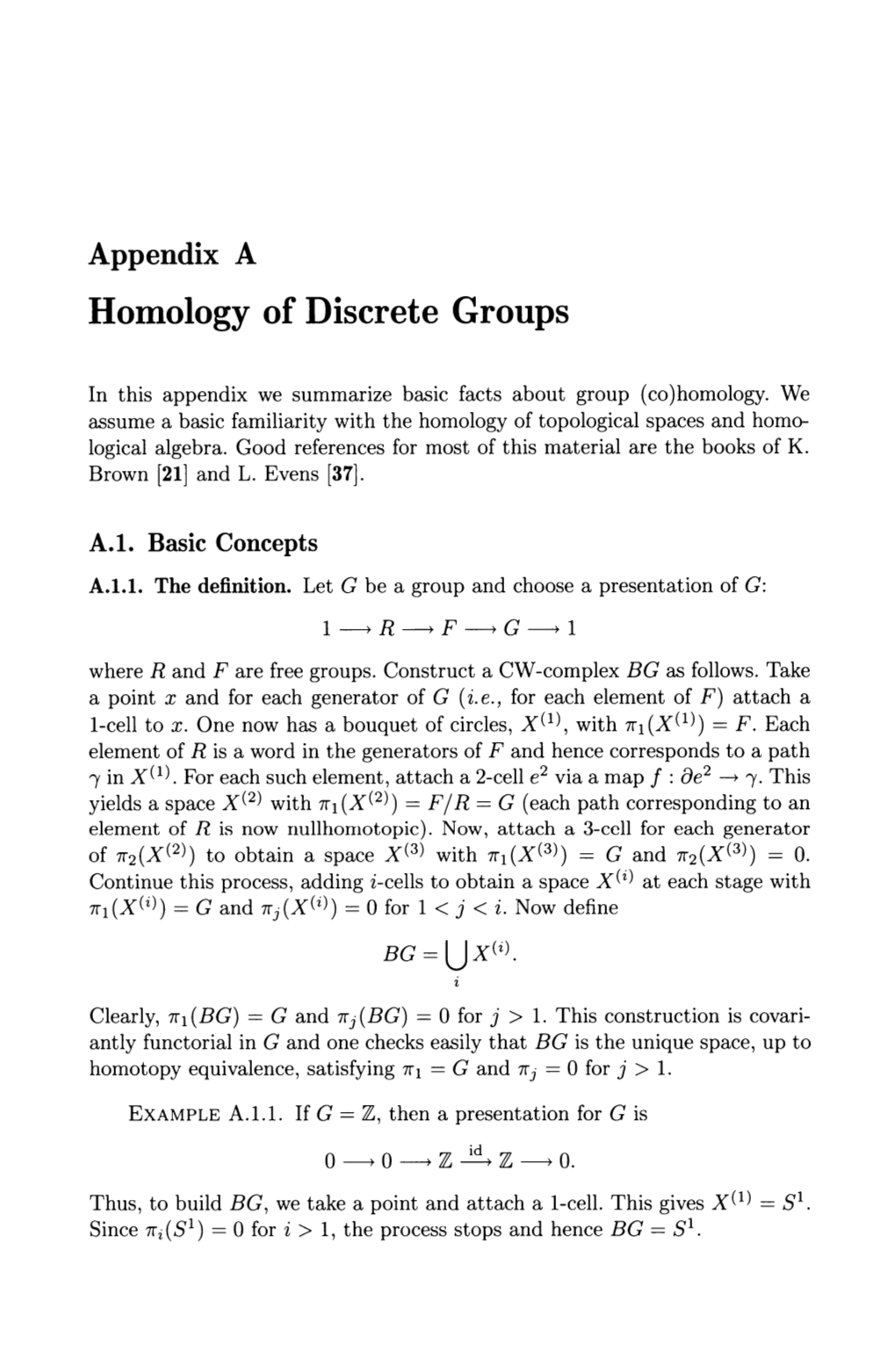 Appendix a Homology of Discrete Groups