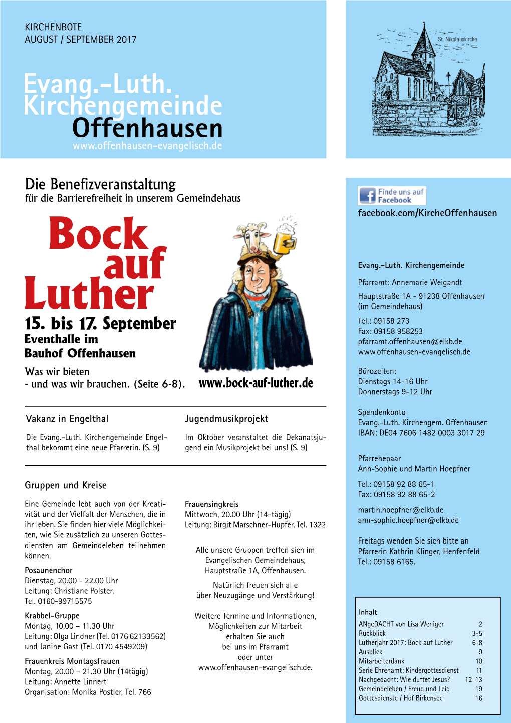 Die Benefizveranstaltung Für Die Barrierefreiheit in Unserem Gemeindehaus Facebook.Com/Kircheoffenhausen