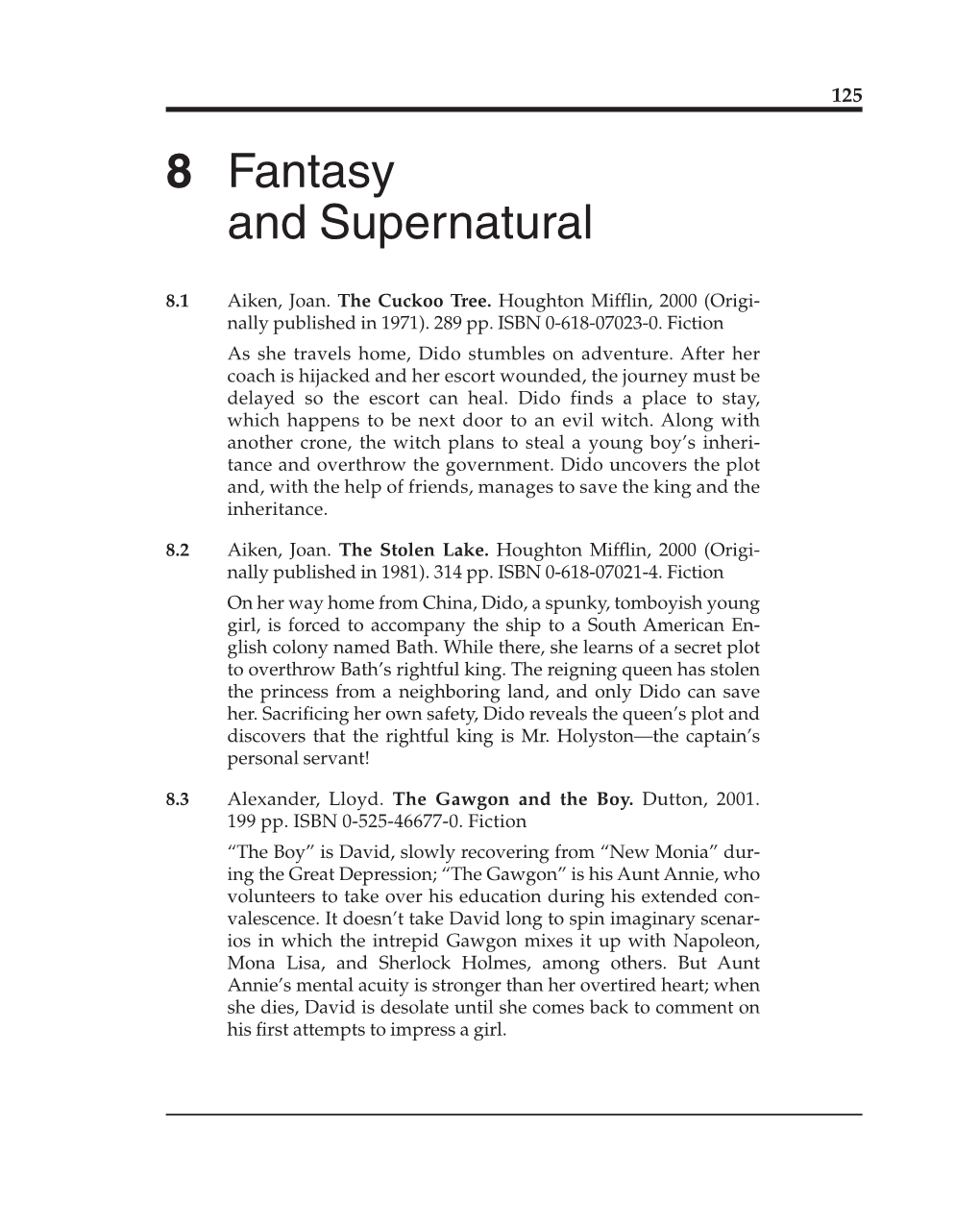 8 Fantasy and Supernatural