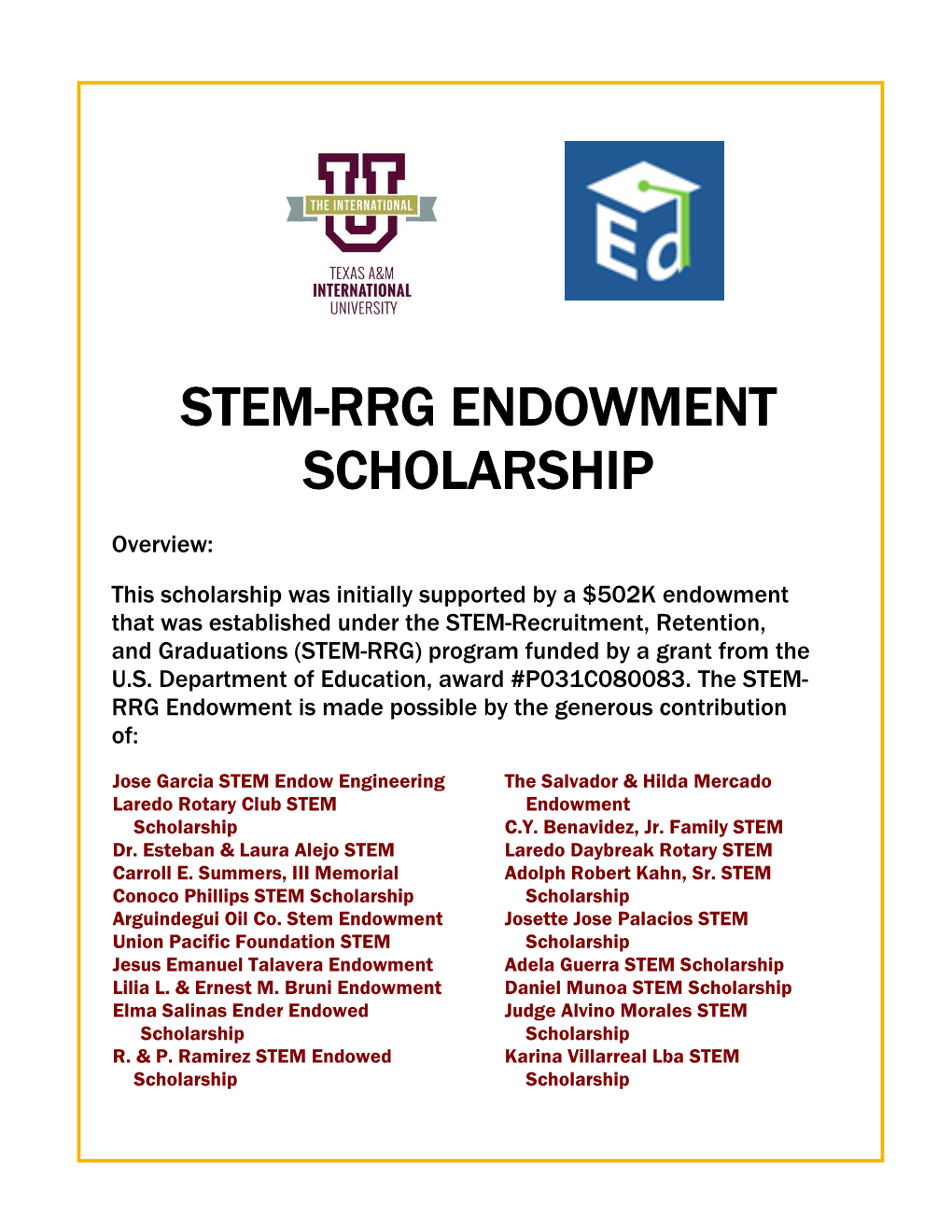 Stem-Rrg Endowment Scholarship