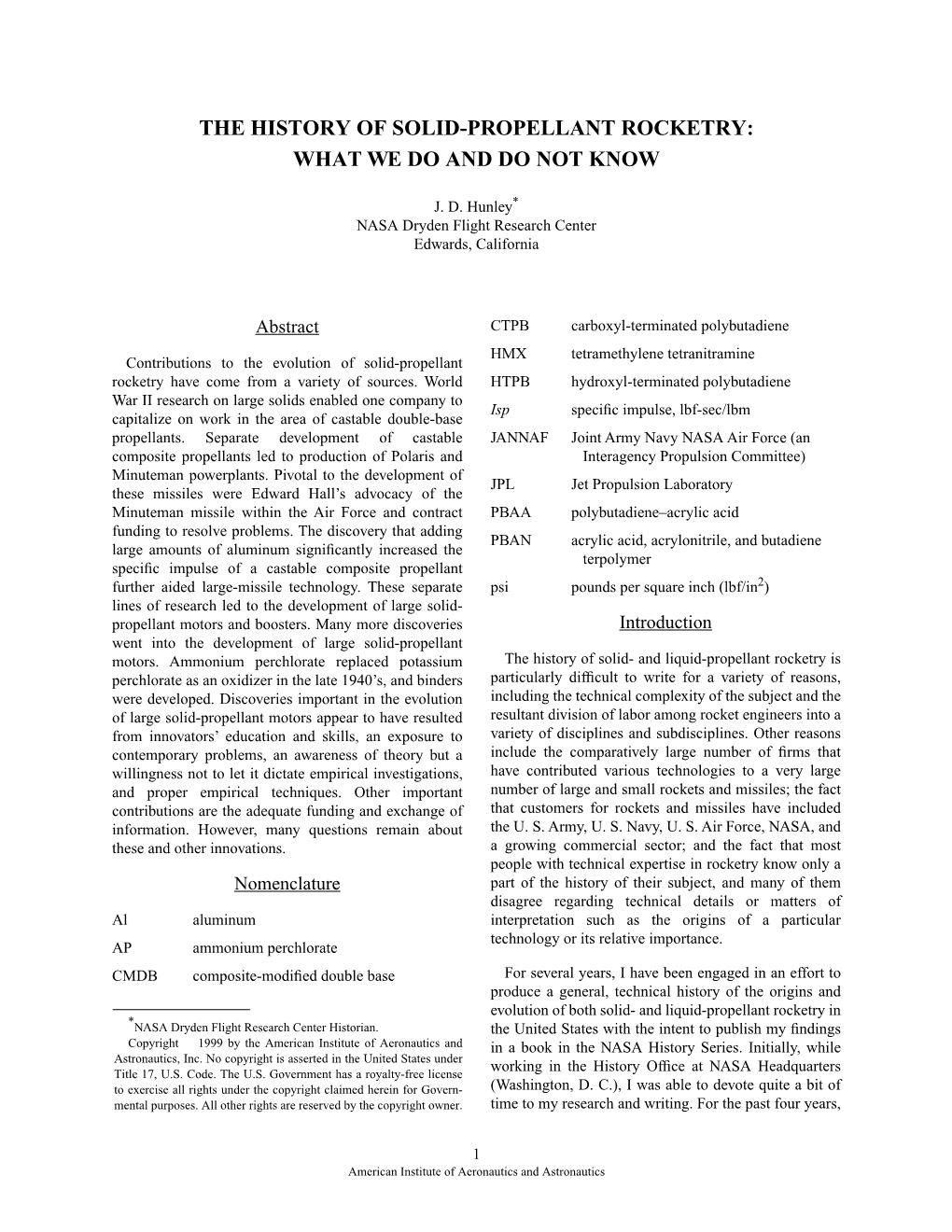 The History of Solid-Propellant Rocketry: What We Do and Do Not Know