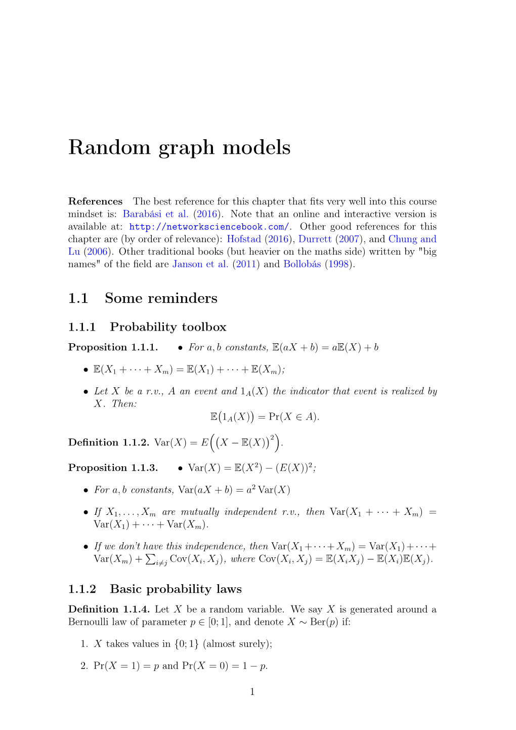 Random Graph Models