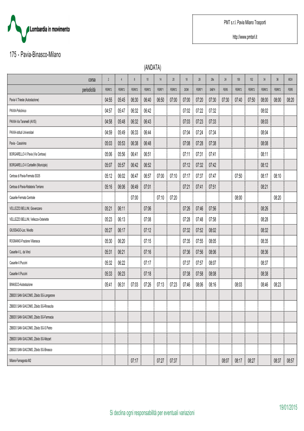 175 - Pavia-Binasco-Milano (ANDATA)
