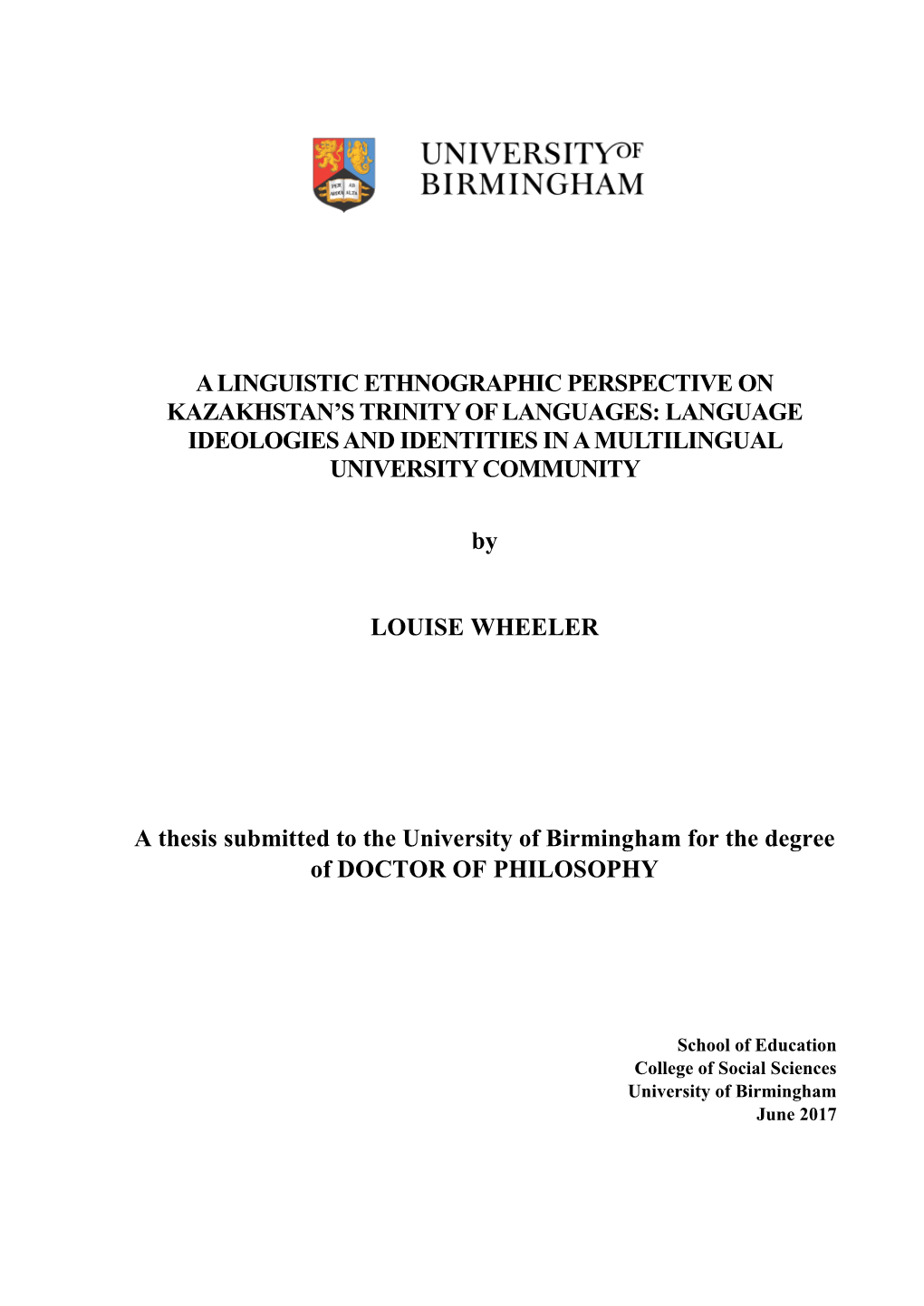 A Linguistic Ethnographic Perspective on Kazakhstan's Trinity of Languages