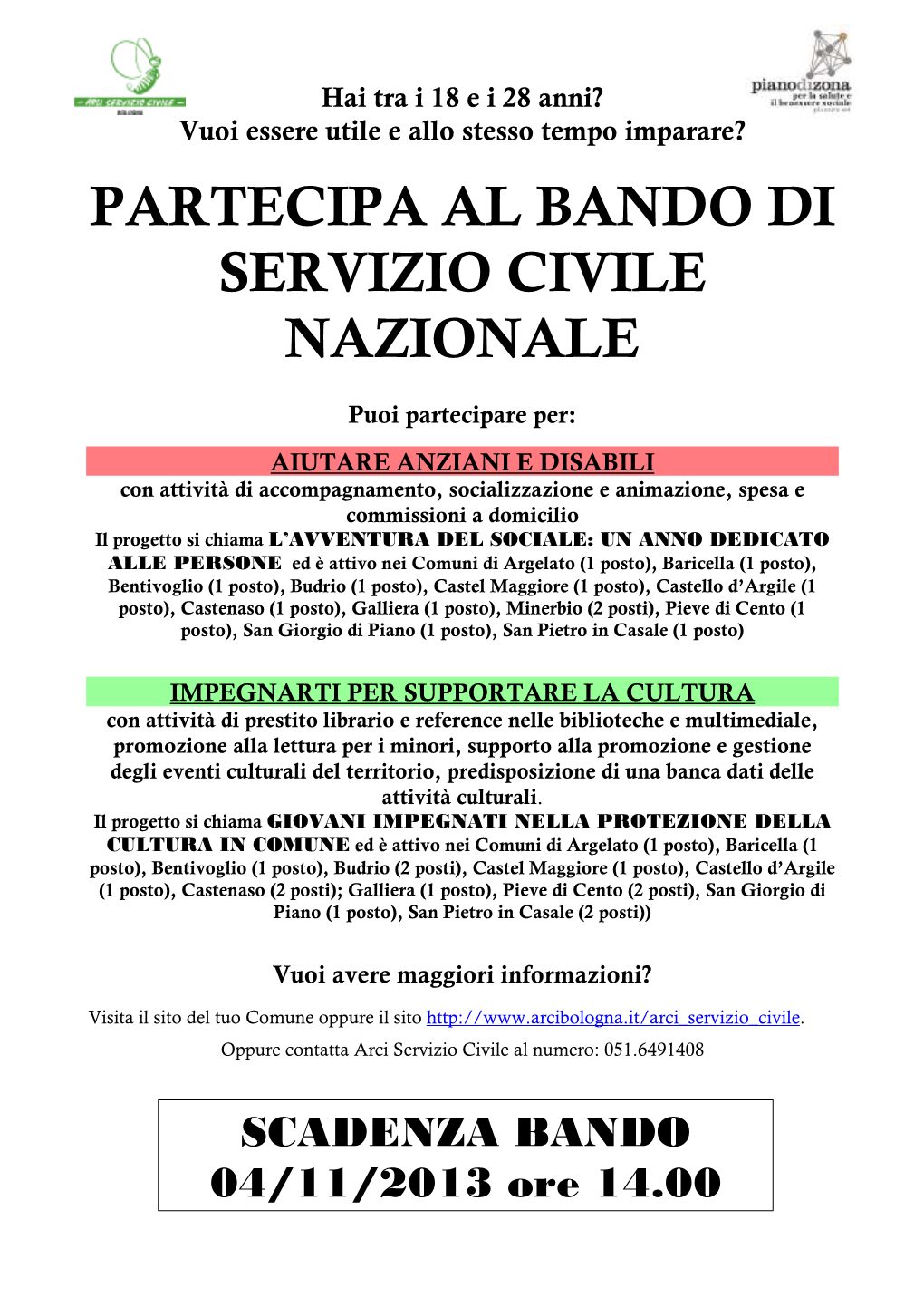 Partecipa Al Bando Di Servizio Civile Nazionale