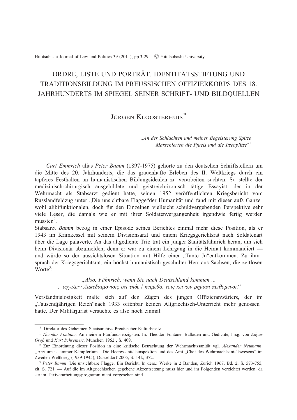 Ordre, Liste Und Porträt. Identitätsstiftung Und Traditionsbildung Im Preussischen Offizierkorps Des 18