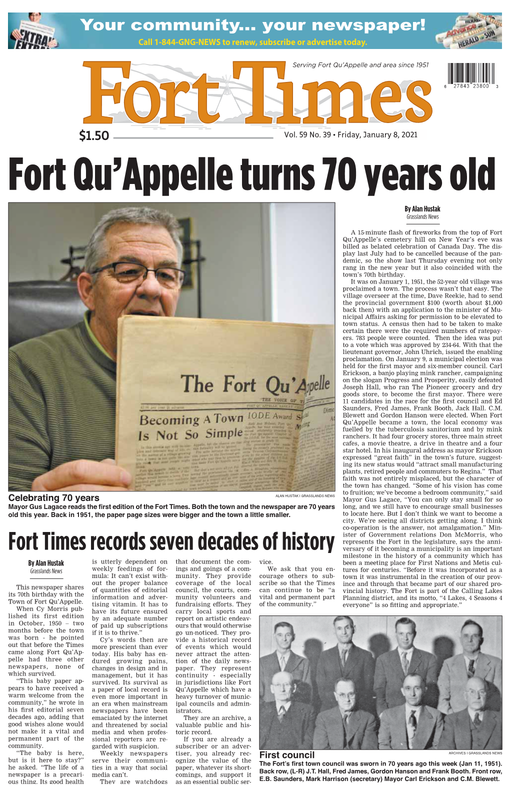 Fort Qu'appelle Turns 70 Years