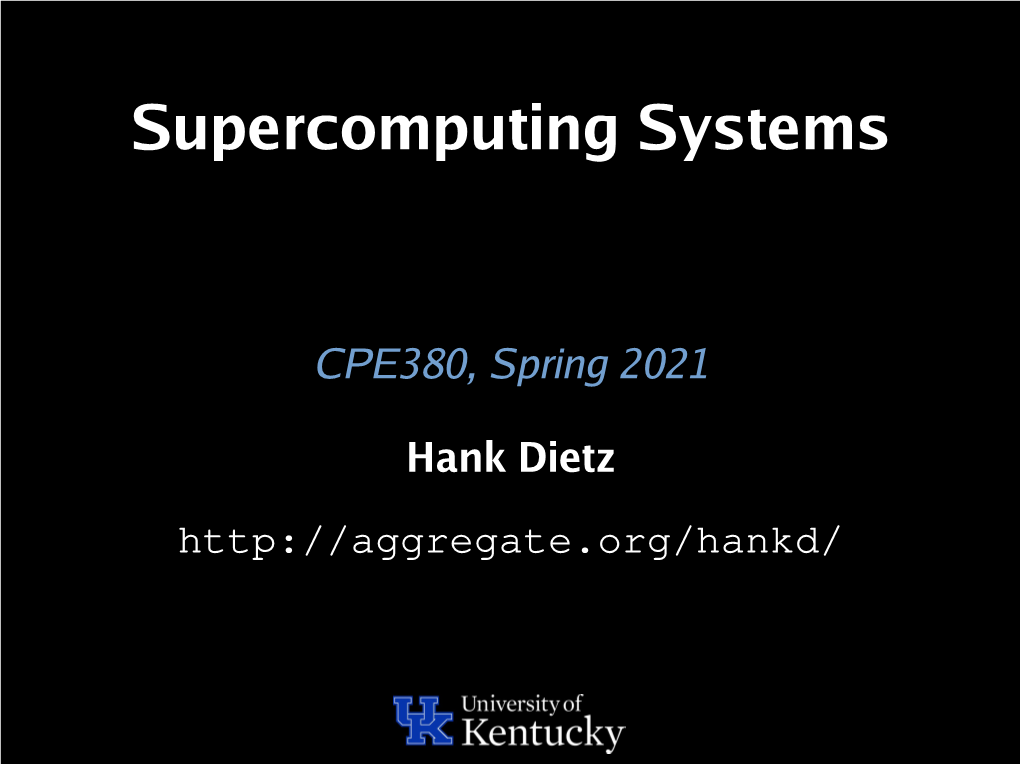 Supercomputing Systems
