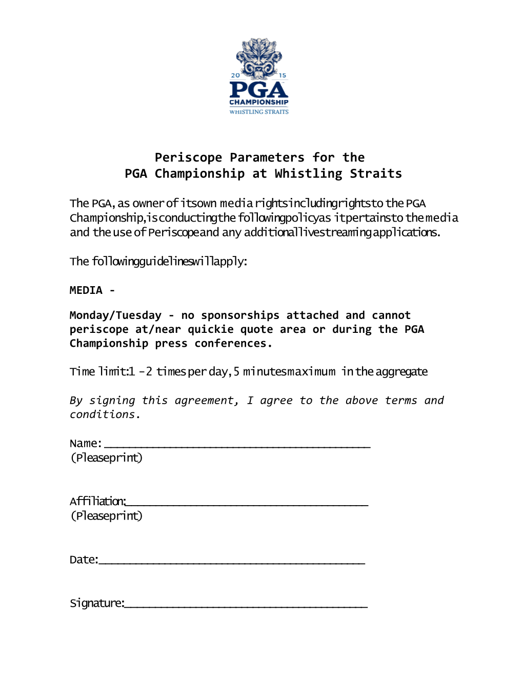 PGA Championship at Whistling Straits