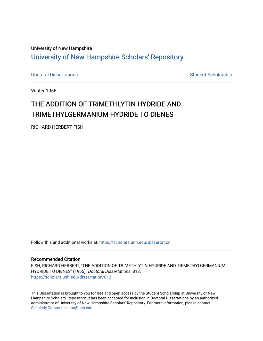 The Addition of Trimethlytin Hydride and Trimethylgermanium Hydride to Dienes