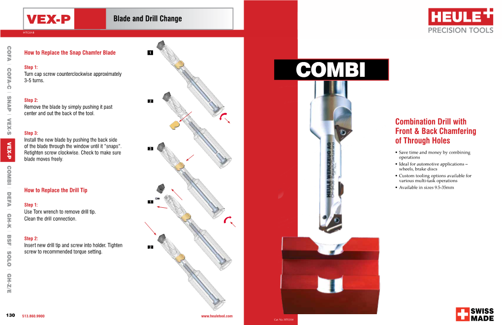 Combination Drill with Front & Back Chamfering of Through Holes