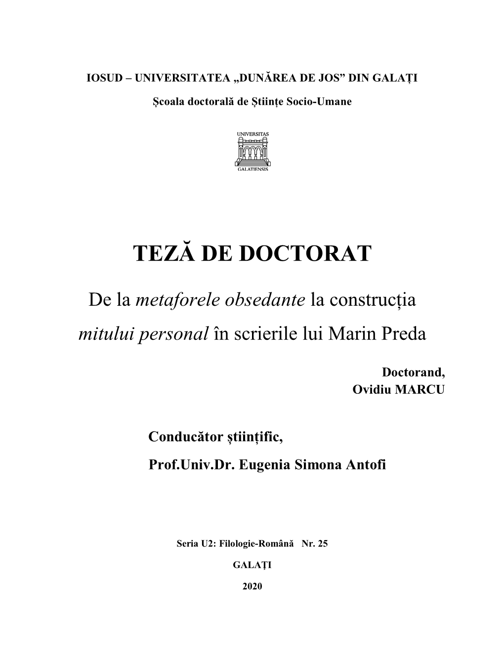 Teză De Doctorat