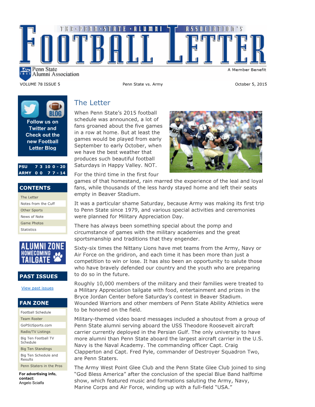 The Letter When Penn State’S 2015 Football Follow Us on Schedule Was Announced, a Lot of Twitter and Fans Groaned About the Five Games Check out the in a Row at Home