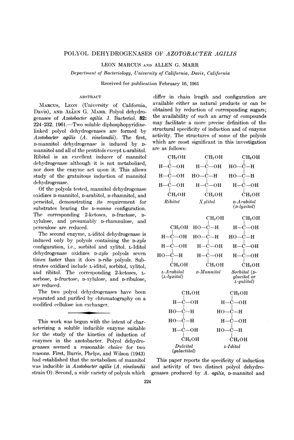 Perseitol, Demonstrating Its Requirement for Ribitol Xylitol D-A Rabitol Substrates Bearing the D-Manno Configuration