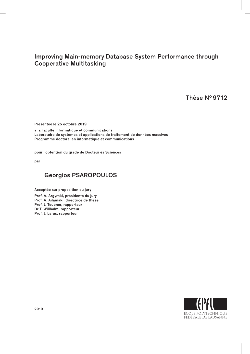 Improving Main-Memory Database System Performance Through Cooperative Multitasking