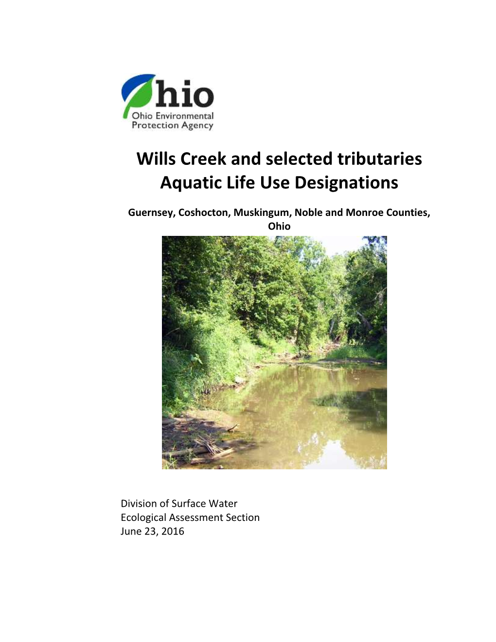 Wills Creek and Selected Tributaries Aquatic Life Use Designations