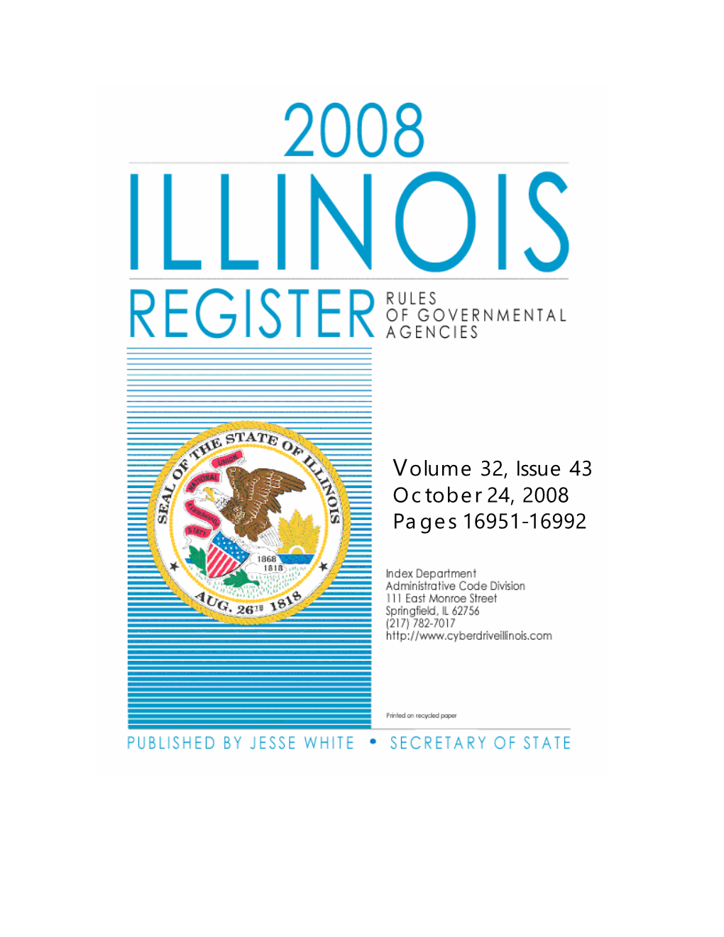 Volume 32, Issue 43 October 24, 2008 Pages 16951-16992