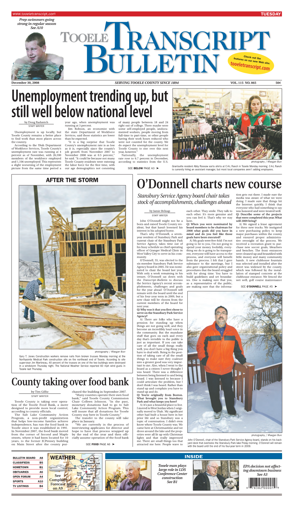 Tooele Transcript Bulletin, Published Every Tuesday and Thursday in This Newspaper