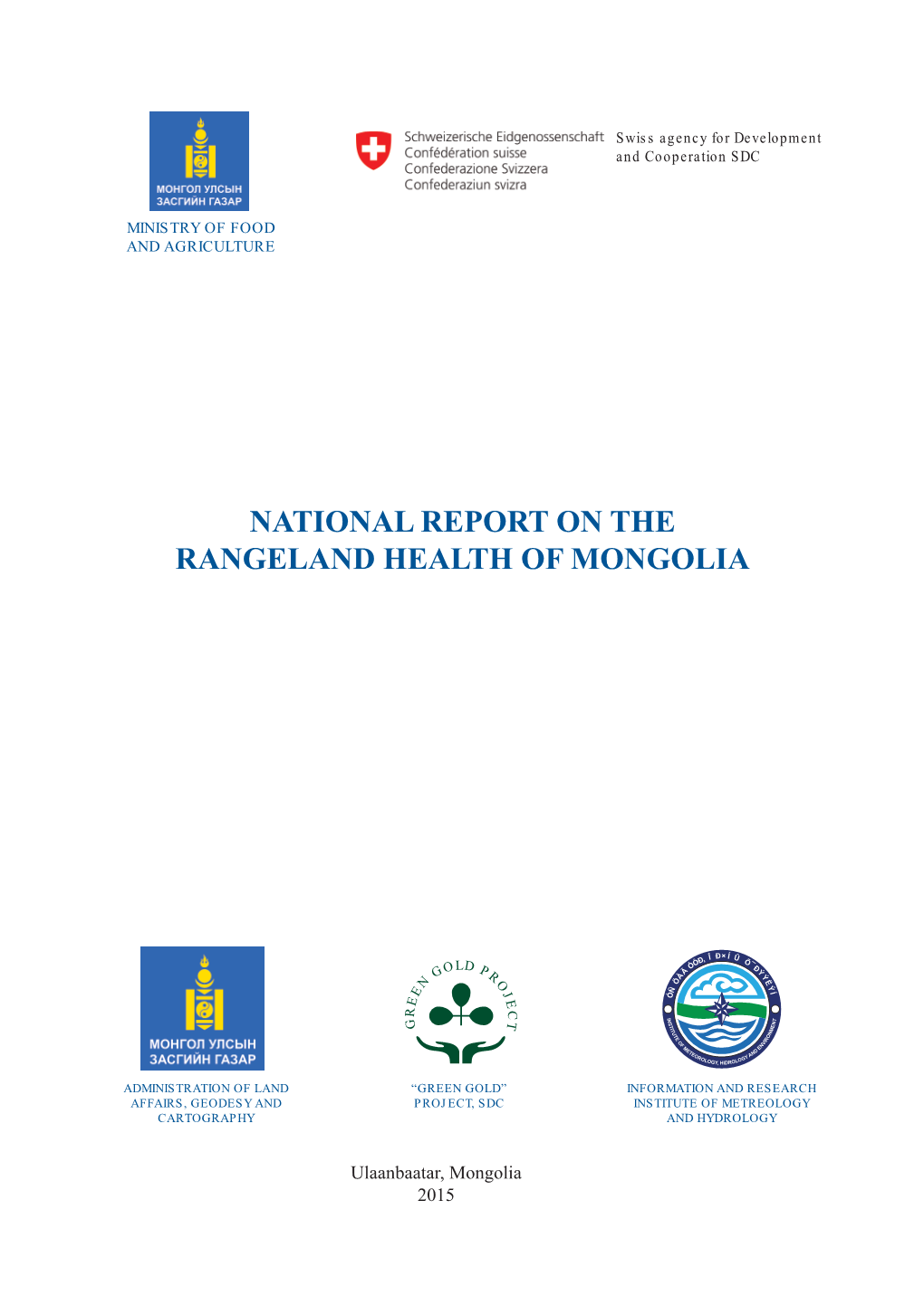 National Report on the Rangeland Health of Mongolia