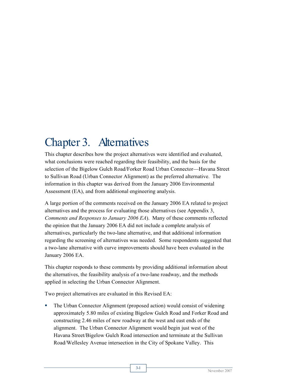 Chapter 3. Alternatives