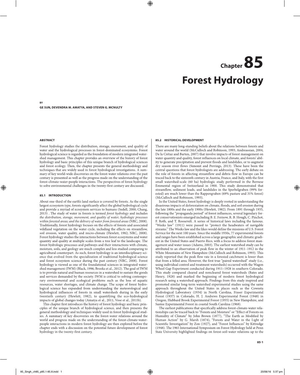 Forest Hydrology